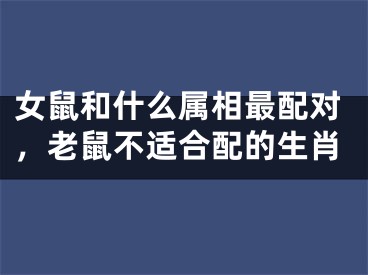 女鼠和什么属相最配对，老鼠不适合配的生肖