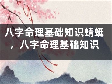 八字命理基础知识蜻蜓，八字命理基础知识