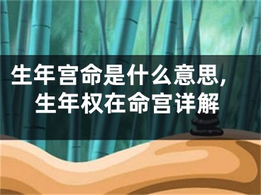生年宫命是什么意思,生年权在命宫详解