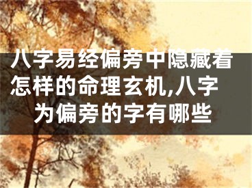八字易经偏旁中隐藏着怎样的命理玄机,八字为偏旁的字有哪些