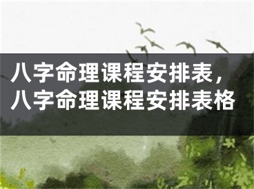 八字命理课程安排表,八字命理课程安排表格