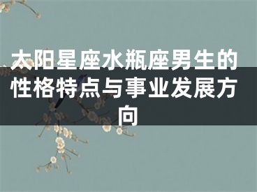 太阳星座水瓶座男生的性格特点与事业发展方向