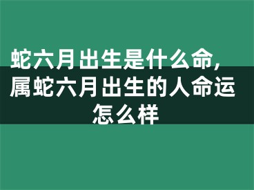 蛇六月出生是什么命,属蛇六月出生的人命运怎么样