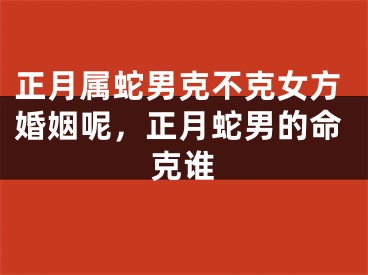 正月属蛇男克不克女方婚姻呢，正月蛇男的命克谁