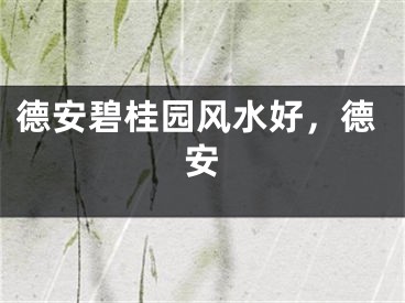 德安碧桂园风水好，德安