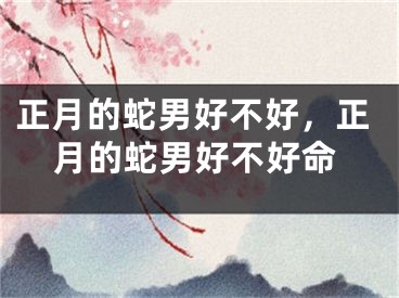 正月的蛇男好不好，正月的蛇男好不好命