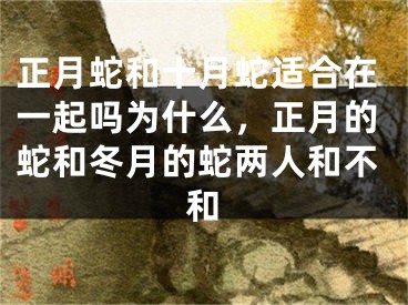 正月蛇和十月蛇适合在一起吗为什么，正月的蛇和冬月的蛇两人和不和