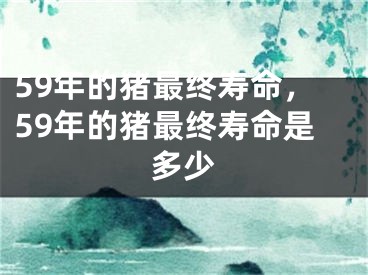 59年的猪最终寿命，59年的猪最终寿命是多少