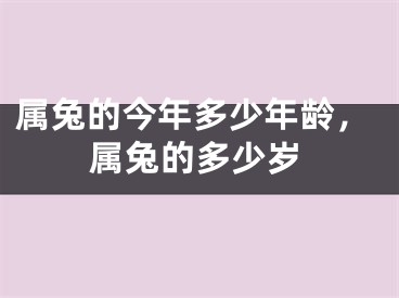 属兔的今年多少年龄，属兔的多少岁