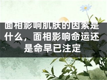 面相影响肌肤的因素是什么，面相影响命运还是命早已注定