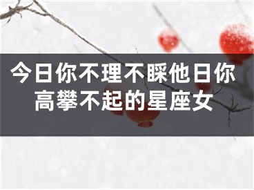 今日你不理不睬他日你高攀不起的星座女