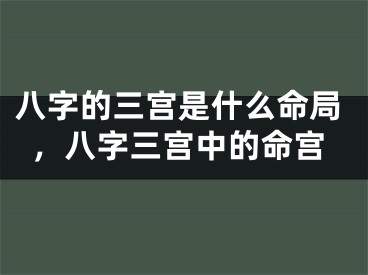 八字的三宫是什么命局，八字三宫中的命宫