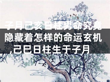 子月己亥日柱男命究竟隐藏着怎样的命运玄机,己巳日柱生于子月