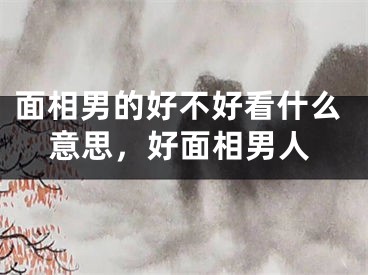 面相男的好不好看什么意思，好面相男人