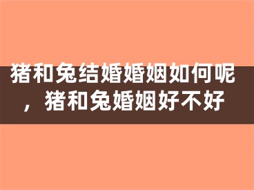 猪和兔结婚婚姻如何呢，猪和兔婚姻好不好