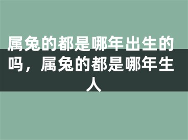 属兔的都是哪年出生的吗，属兔的都是哪年生人