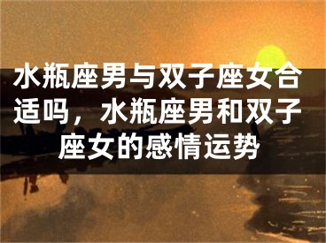 水瓶座男与双子座女合适吗，水瓶座男和双子座女的感情运势