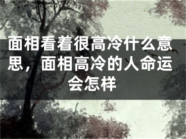 面相看着很高冷什么意思，面相高冷的人命运会怎样