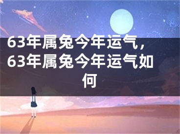 63年属兔今年运气，63年属兔今年运气如何