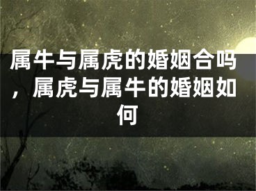 属牛与属虎的婚姻合吗，属虎与属牛的婚姻如何