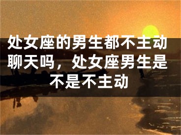 处女座的男生都不主动聊天吗，处女座男生是不是不主动