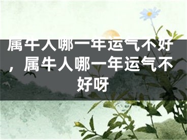 属牛人哪一年运气不好，属牛人哪一年运气不好呀