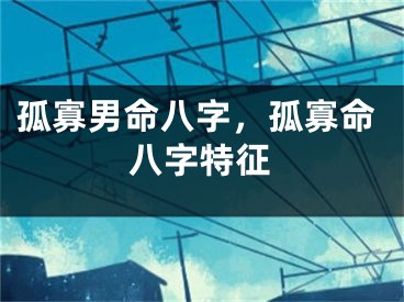 孤寡男命八字，孤寡命八字特征