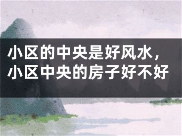 小区的中央是好风水，小区中央的房子好不好