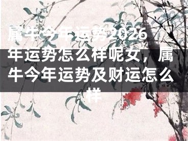 属牛今年运势2026年运势怎么样呢女，属牛今年运势及财运怎么样