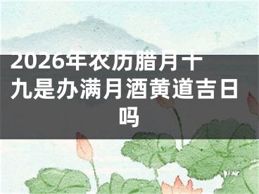 2026年农历腊月十九是办满月酒黄道吉日吗