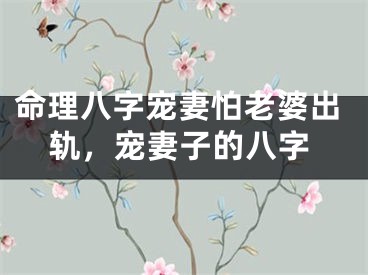 命理八字宠妻怕老婆出轨，宠妻子的八字