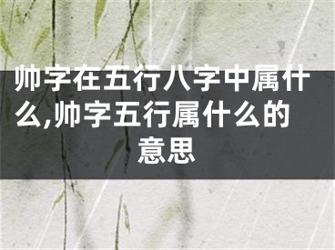 帅字在五行八字中属什么,帅字五行属什么的意思