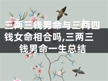 三两三钱男命与三两四钱女命相合吗,三两三钱男命一生总结