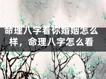 命理八字看你婚姻怎么样，命理八字怎么看