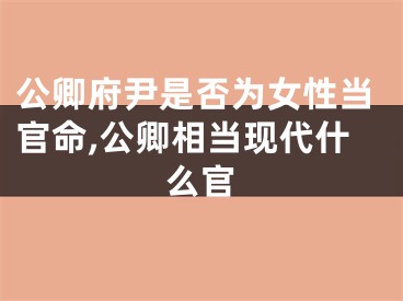 公卿府尹是否为女性当官命,公卿相当现代什么官