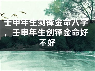 壬申年生剑锋金命八字，壬申年生剑锋金命好不好