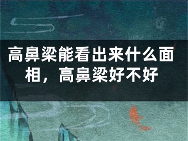 高鼻梁能看出来什么面相，高鼻梁好不好