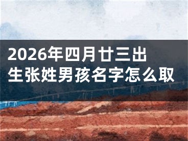 2026年四月廿三出生张姓男孩名字怎么取
