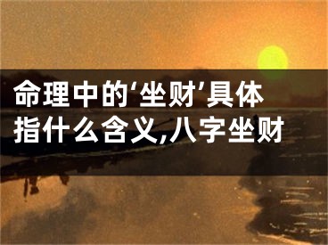 命理中的‘坐财’具体指什么含义,八字坐财