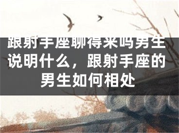 跟射手座聊得来吗男生说明什么，跟射手座的男生如何相处