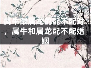 属牛跟属龙的配不配对，属牛和属龙配不配婚姻