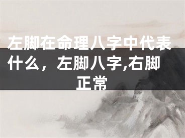 左脚在命理八字中代表什么，左脚八字,右脚正常