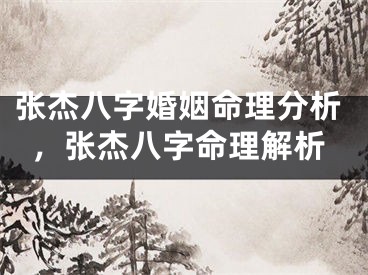 张杰八字婚姻命理分析，张杰八字命理解析