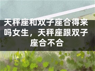 天秤座和双子座合得来吗女生，天秤座跟双子座合不合
