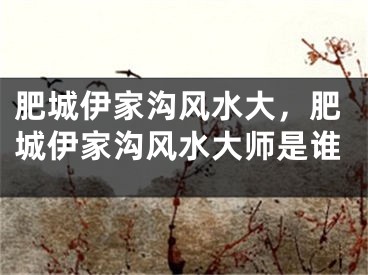 肥城伊家沟风水大，肥城伊家沟风水大师是谁