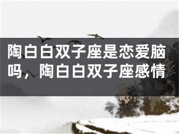 陶白白双子座是恋爱脑吗，陶白白双子座感情