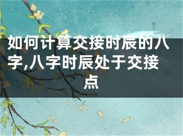 如何计算交接时辰的八字,八字时辰处于交接点