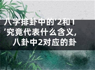 八字排卦中的‘2和1’究竟代表什么含义,八卦中2对应的卦