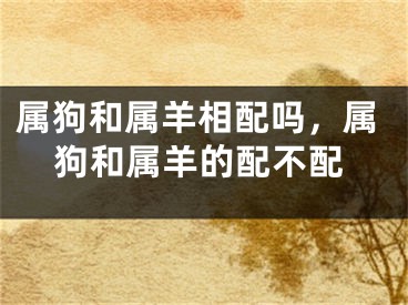 属狗和属羊相配吗，属狗和属羊的配不配