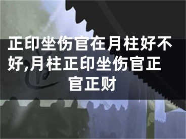 正印坐伤官在月柱好不好,月柱正印坐伤官正官正财